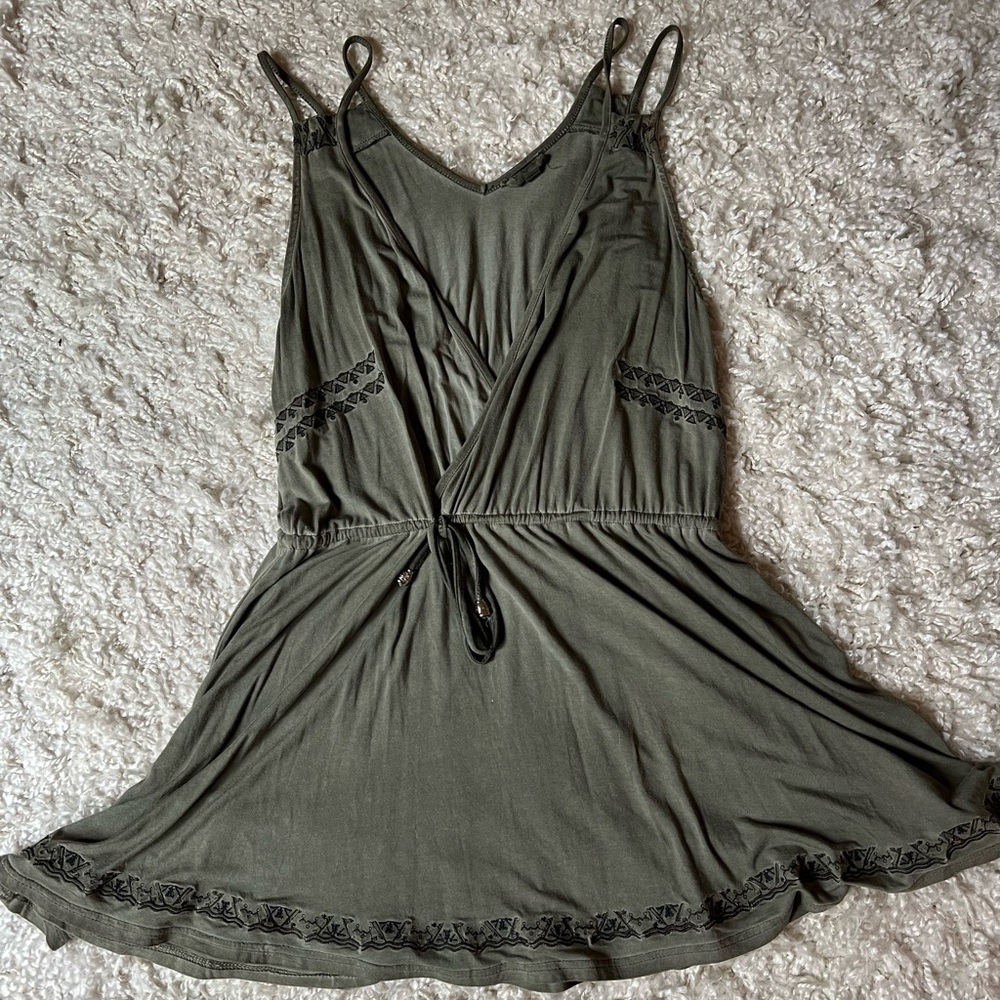 Low-cut Cotton Blend Mini Dress Size Small